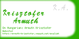 krisztofer armuth business card